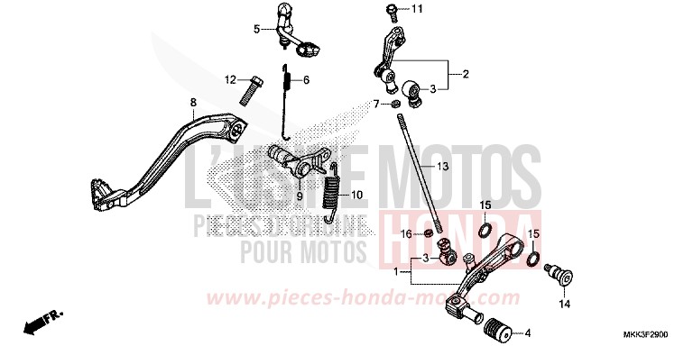 PEDAL von Africa Twin PEARL GLARE WHITE (NHB53HB) von 2018
